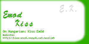 emod kiss business card